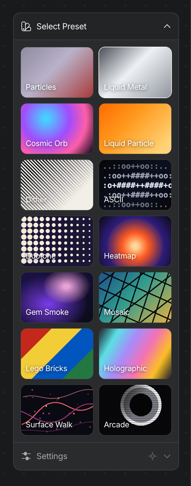 Thrine motion presets