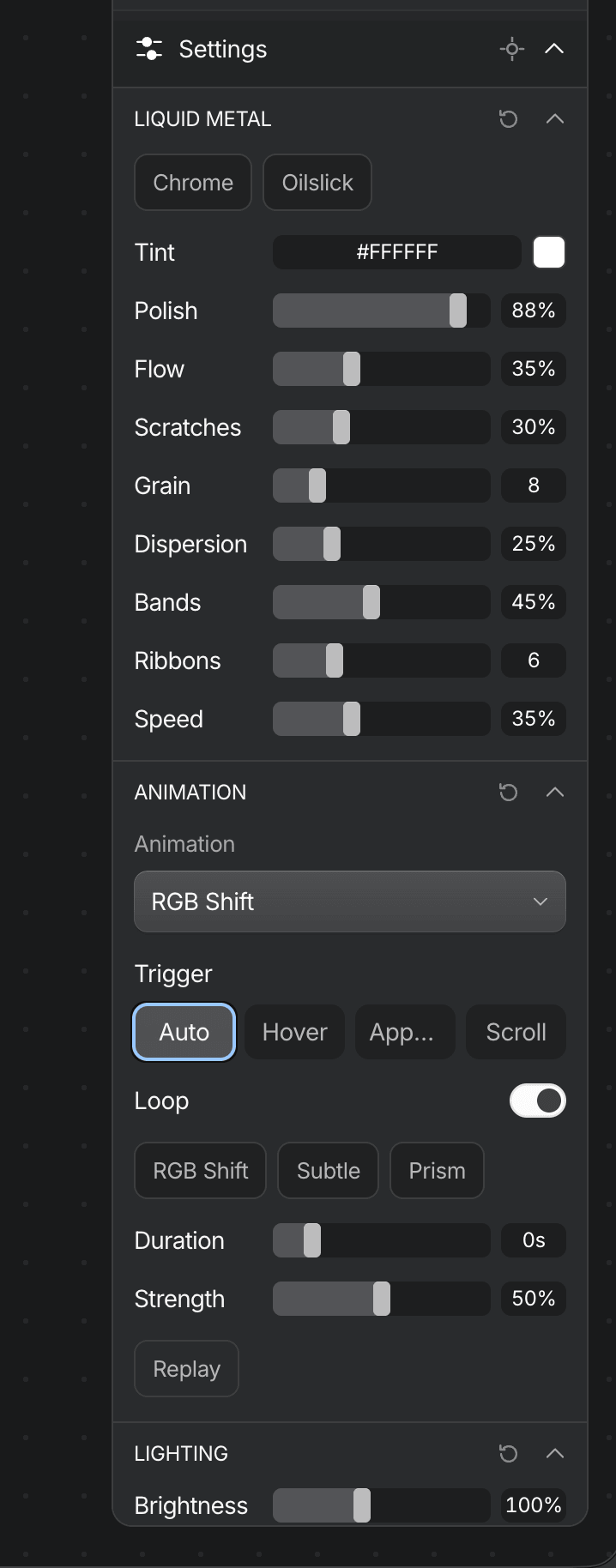 Thrine embed snippet export